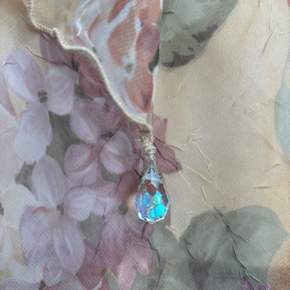 Vintage Sheer Floral 2 Piece Set Dress Cardigan Cottagecore Y2K Fairy size 10 - Picture 12 of 14